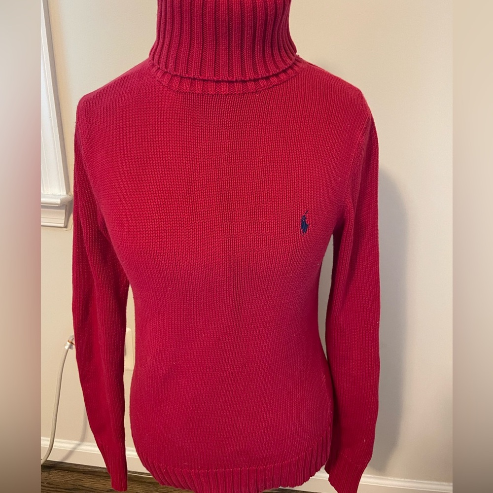 Polo by Ralph Lauren Red Cowl Turtleneck Sweater